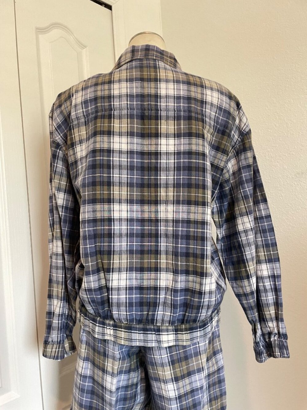 Vintage 90s Bugle Boy Blue Plaid Woman’s Jacket + Shorts 2-Piece Set Size S/6 - Picture 9 of 16